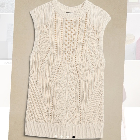*LOT OF 2*  KNITTED VEST   BANANA REPUBLIC JANETTE COTTON SWEATER TANK sz s - Picture 4 of 15